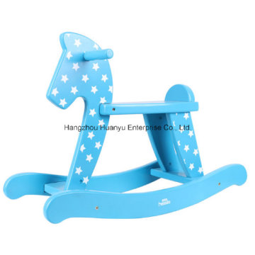 Factory Supply Baby Wooden Rocker-Blue Rocking Horse